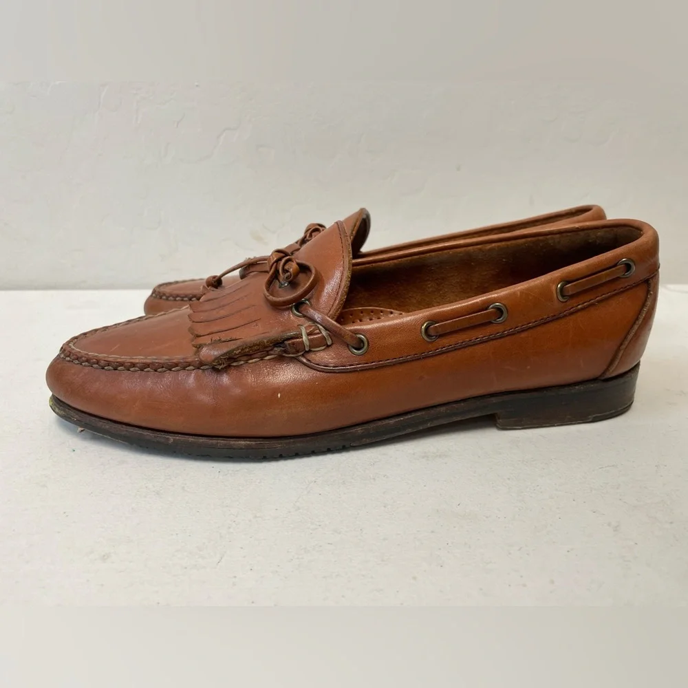 ALLEN‎ EDMONDS Made in USA Slip On Kiltie Muldoon Loafer in Brown Size 9 D